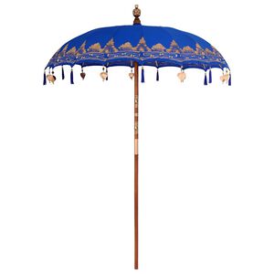 vidaXL Balinesisk Parasol Bl&aring; 185 x 185 x 260 cm Bomull