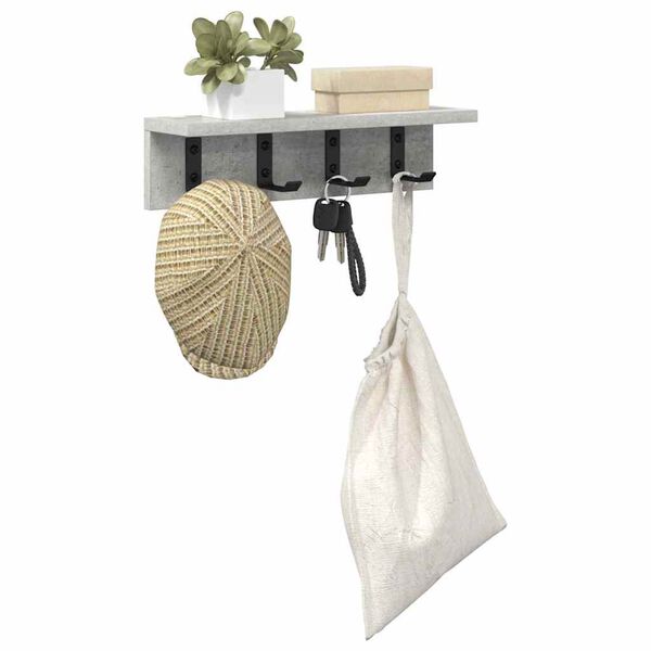vidaXL V&auml;ggmonterad Kl&auml;dh&auml;ngare Betonggr&aring; 40 x 10,5 x 10,5 cm