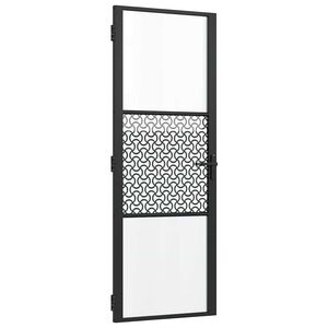 vidaXL Inredningsdörr Svart 76 x 201.5 cm Härdat glas och aluminium