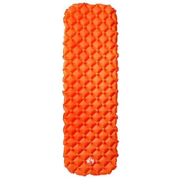 vidaXL Uppblåsbar campingmadrass 1 person orange 190x58x6 cm