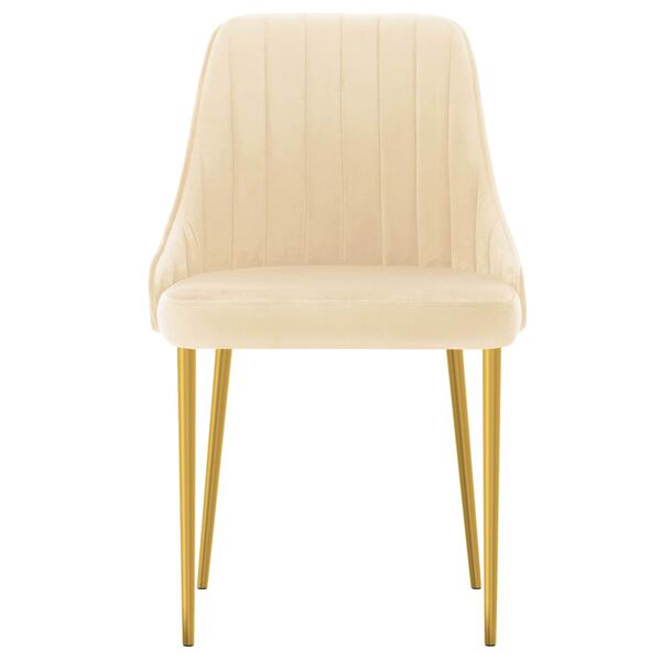 vidaXL Matstolar 6 st gr&auml;ddvit sammet