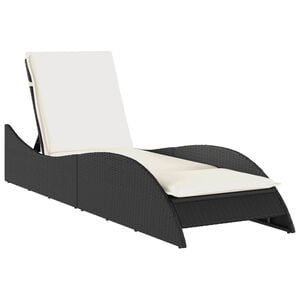 vidaXL Sols&auml;ng med dyna svart 60x205x73 cm konstrotting
