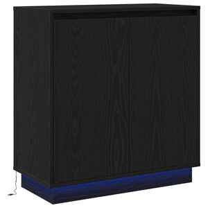 vidaXL LED-sido bord Svart ek 71 x 34,5 x 75 cm Konstruerat tr&auml;