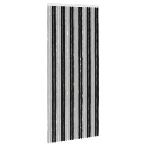 vidaXL Insektsgardin Chenille Gr&aring; och svart 100 x 230 cm 100% PP
