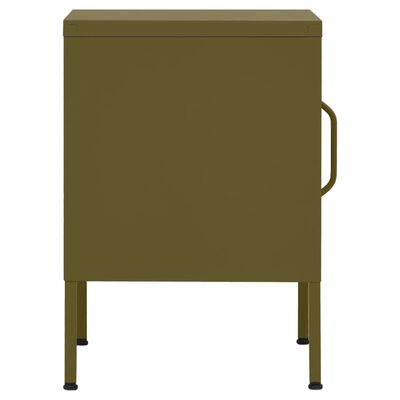 vidaXL Sängbord olivgrön 35x35x51 cm stål