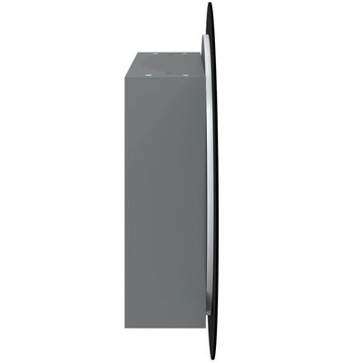 vidaXL Badrumsskåp med rund spegel och LED grå 54x54x17,5 cm