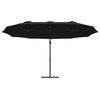 vidaXL Trädgårdskantileverparasol Svart 372 x 198 x 243 cm