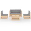 vidaXL Loungegrupp med dynor 5 delar massiv furu