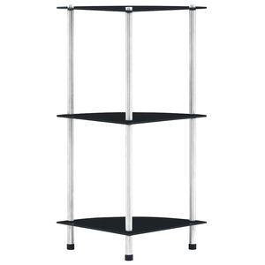 vidaXL Hylla 3 hyllplan svart 30x30x67 cm h&auml;rdat glas
