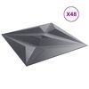 vidaXL V&auml;ggpaneler Stj&auml;rna 48 pcs Star Gr&aring; 50 x 50 cm XPS Skum