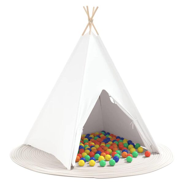vidaXL Teepee Tält Vit 120 x 120 x 150 cm Tyg & Plast