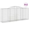 vidaXL Gabioner b&aring;gformade 12 st 300x50x120/140 cm galvaniserat j&auml;rn