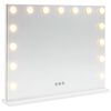 vidaXL LED-sminkspegel Vit 58 x 10 x 47 cm Glas och st&aring;l