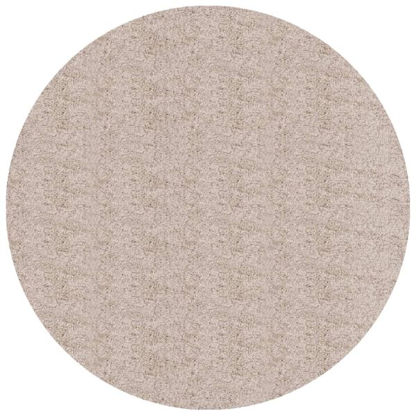 vidaXL Matta långluggad modern beige Ø 80 cm