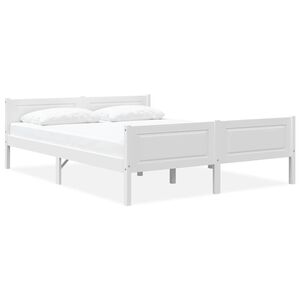 vidaXL S&auml;ngram massiv furu vit 140x200 cm