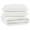 vidaXL Dunt&auml;cke med kudde 3 st Vit Mikrofiber