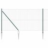 vidaXL Euro Staket med Spikar 10 x 1,4 m PVC-belagda st&aring;l Gr&ouml;n Mesh