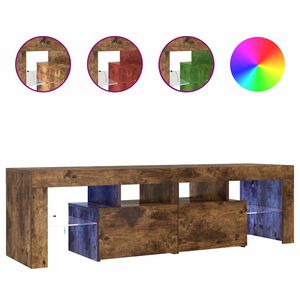 vidaXL Tv-b&auml;nk med LED-belysning r&ouml;kf&auml;grad ek 140x36,5x40 cm