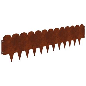 vidaXL Kant f&ouml;r gr&auml;smatta 10 st 103 x 25 cm St&aring;l Rostig