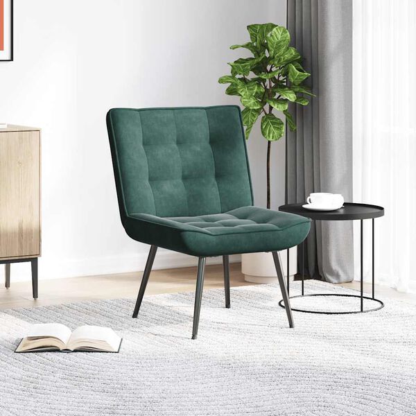 vidaXL Vilstol m&ouml;rkgr&ouml;n 64x74x84 cm sammet