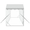 vidaXL Hundg&aring;rd med tak silver10x2x2,5 m galvaniserat st&aring;l