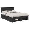 vidaXL S&auml;ngram med huvudgavel Svart 150 x 200 cm Konstruerat tr&auml;