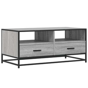 vidaXL Soffbord gr&aring; sonoma 100x50x45 cm konstruerat tr&auml; och metall