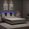 vidaXL Bed Frame "Viana" with LED without Mattress White and Black 120x200 cm