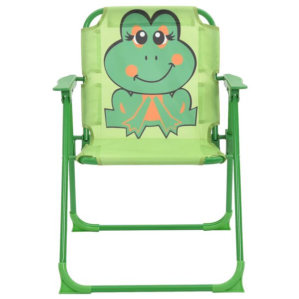 vidaXL Caf&eacute;bord f&ouml;r barn med parasoll 3 delar gr&ouml;n