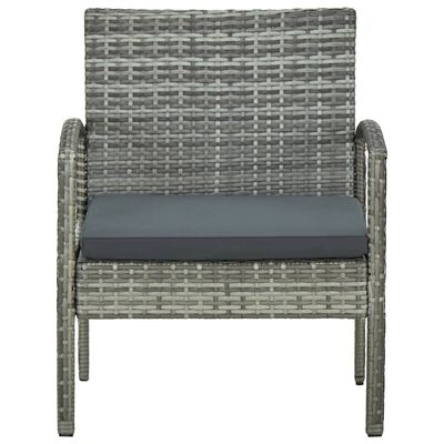 vidaXL Trädgårdsstol med dyna konstrotting grå