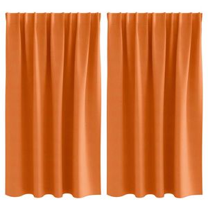vidaXL M&ouml;rkl&auml;ggningsgardiner med Ringar 2 pcs Klart Orange