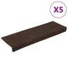 vidaXL Trappmattor sj&auml;lvh&auml;ftande 15 st 65x21x4 cm bruna rektangul&auml;ra kanter