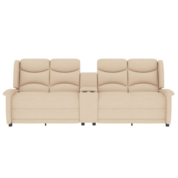 vidaXL Massagefåtölj med kopphållare 4-sits gräddvit