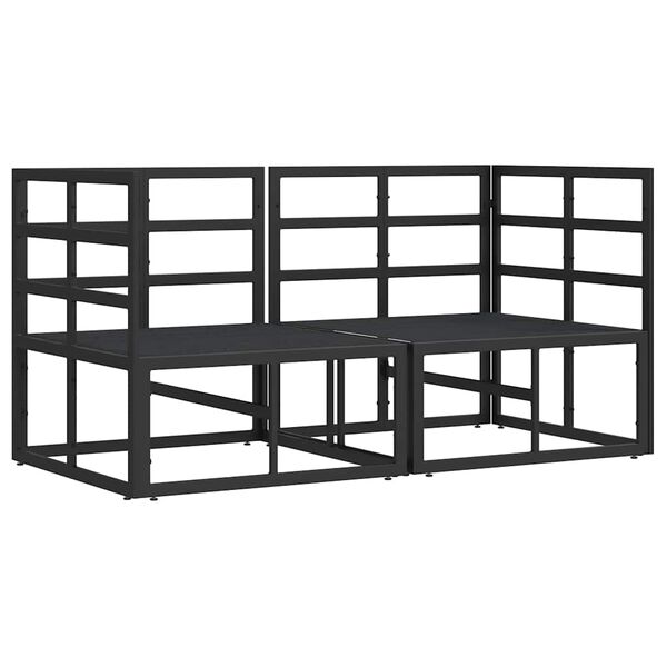 vidaXL Utomhus Möbler med kudde med kudde Svart Aluminium