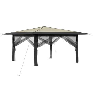 vidaXL Gazebo med 4 v&auml;ggar 4 x 4 m Kr&auml;m och antracit