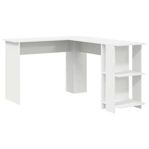 vidaXL H&ouml;rnskrivbord Vit Konstruerat tr&auml; 140 x 113,5 x 75 cm