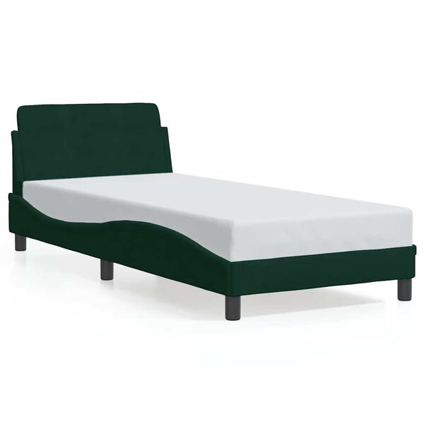 vidaXL Bed Frame "Dover" Dark Green 90x200 cm Velvet