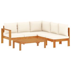 vidaXL Loungeset med dynor 4 delar massivt akaciatr&auml;