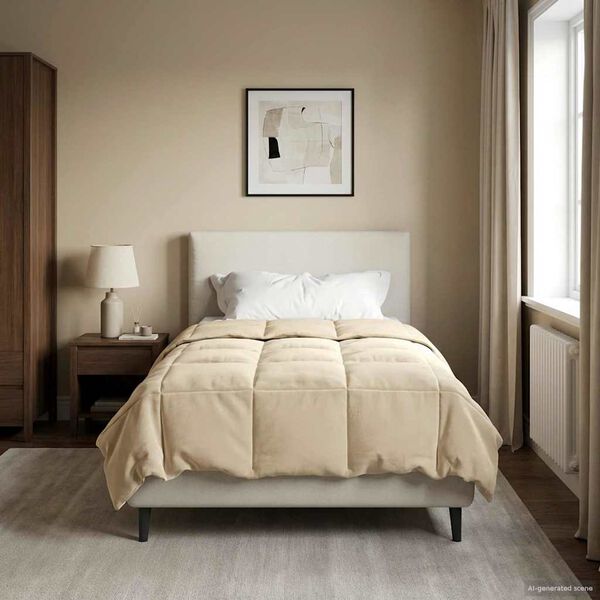 vidaXL Vinter T&auml;cke Quiltad Kr&auml;m 155 x 200 cm Mikrofiber