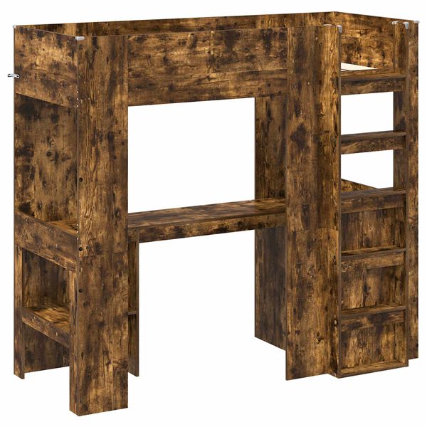 vidaXL V&aring;ningss&auml;ngram med skrivbord med lagring R&ouml;kt ek 75 x 190 cm