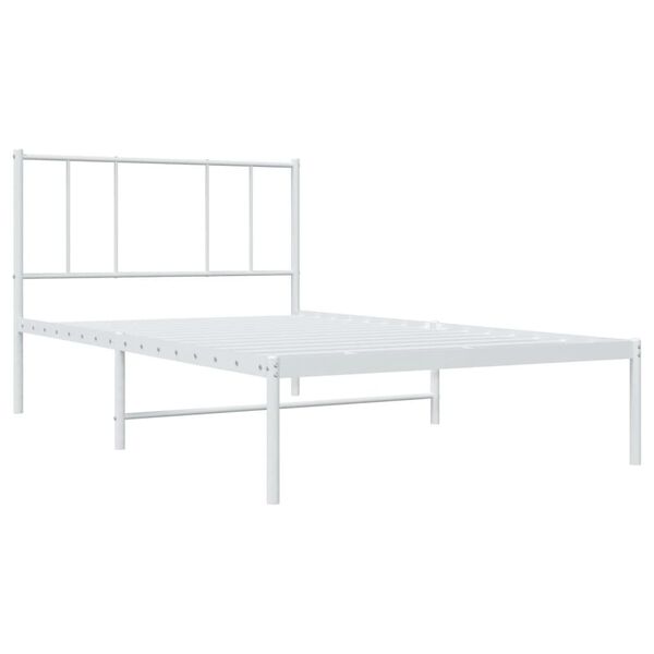 vidaXL S&auml;ngram med huvudgavel metall vit 100x190 cm