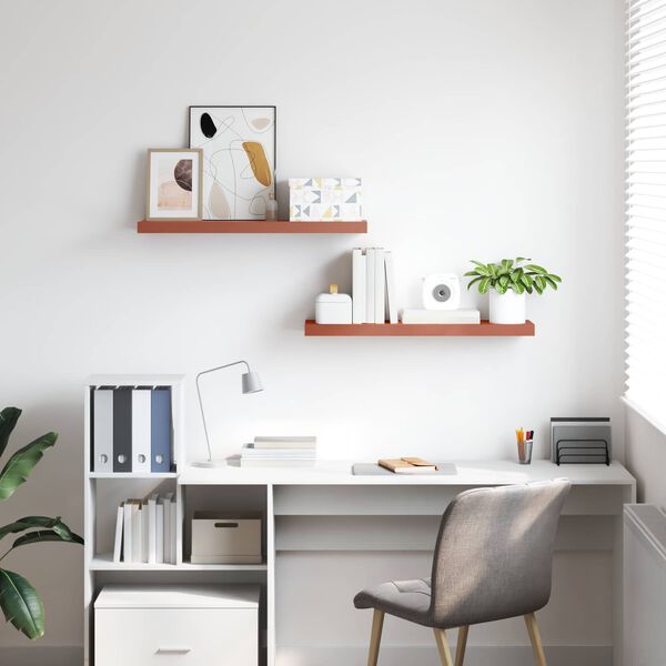 vidaXL V&auml;gg hylla 2 pcs R&ouml;d 90 x 23,5 x 4 cm Konstruerat tr&auml;