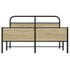 vidaXL Sängram utan madrass metall sonoma-ek 160x200 cm