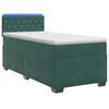 vidaXL Boxspring s&auml;ng med madrass och LED M&ouml;rkgr&ouml;n 80 x 200 cm Sammet