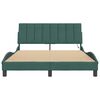 vidaXL Bed Frame with LED without Mattress "Hanko" Dark Green 120x200 cm Velvet