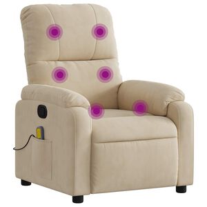 vidaXL Massagef&aring;t&ouml;lj gr&auml;ddvit mikrofibertyg