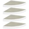 vidaXL Sv&auml;vande h&ouml;rnhyllor 4 st ek och vit 35x35x3,8 cm MDF