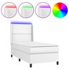 vidaXL Rams&auml;ng med madrass & LED vit 100x200 cm konstl&auml;der