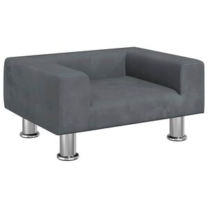 vidaXL Barnsoffa m&ouml;rkgr&aring; 50x40x26,5 cm sammet