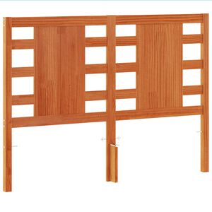 vidaXL Huvudgavel vaxbrun 135 cm massiv furu